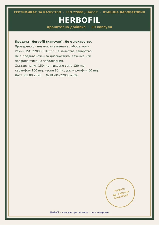 Сертификат Herbofil PDF